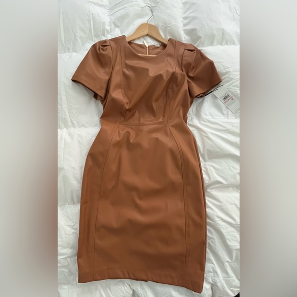 Calvin Klein Vegan Leather Dress - Picture 2 of 7